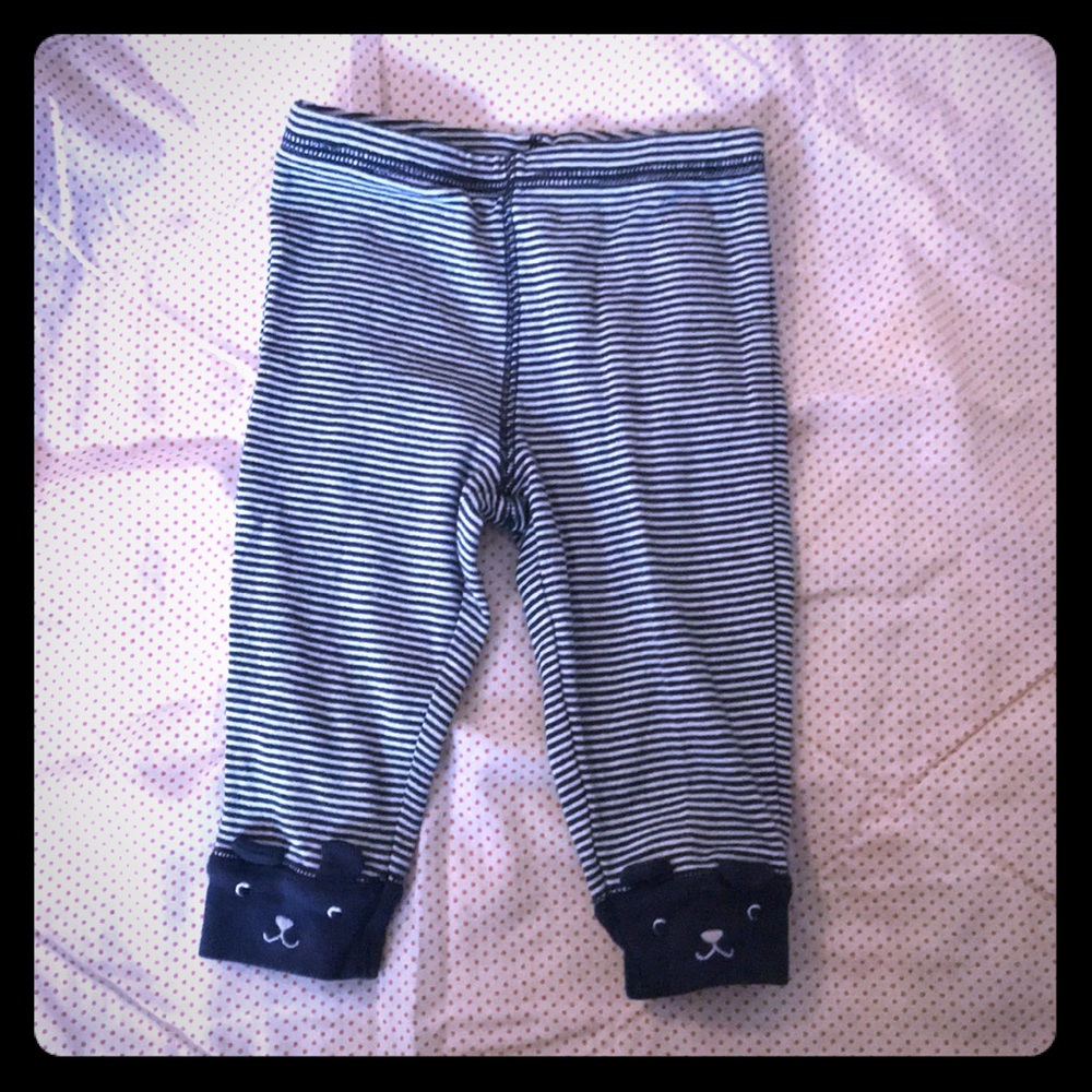 Blue and white stripe baby pants